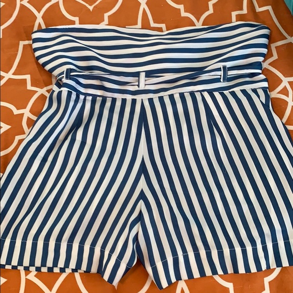 BCBGeneration Blue and White Striped Shorts - Picture 3 of 4